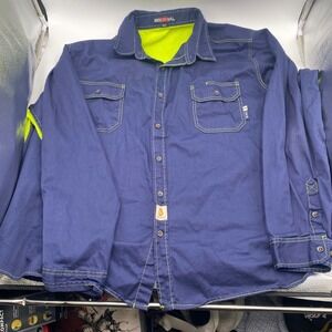 Bocomal FRC0807 FR Work Shirt Mens 5XL Navy Blue Flame Resistant CAT 2 NFPA 2112